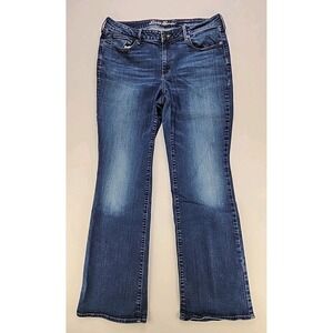 Eddie Bauer Jeans Women's 14 Curvy Bootcut Blue Medium Wash Stretchy Denim